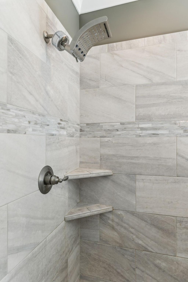 interior details with tiled shower