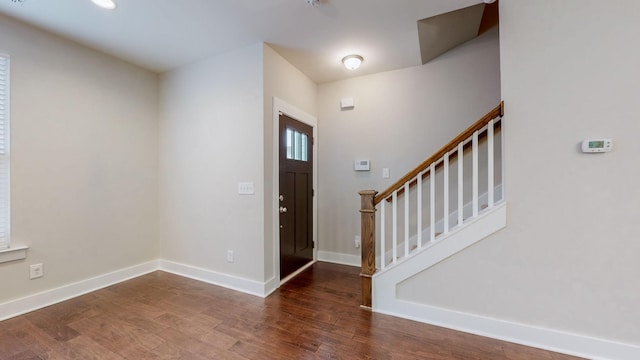 entryway featuring dark hardwood / wood-style flooring