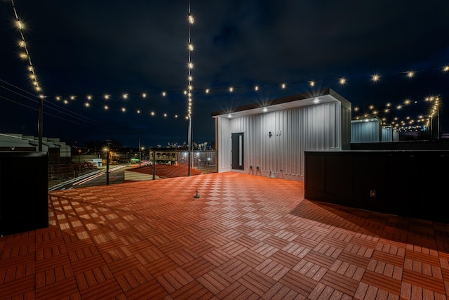 view of patio at twilight