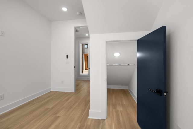 interior space with light hardwood / wood-style flooring