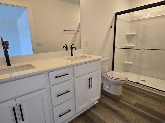 2391 Nelson Way, Cookeville, TN 38506 - full bath with wood finished floors, toilet, a shower stall, and double vanity