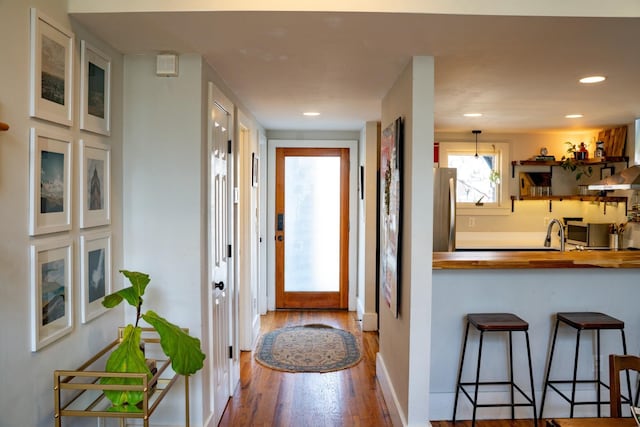 entryway featuring hardwood / wood-style floors