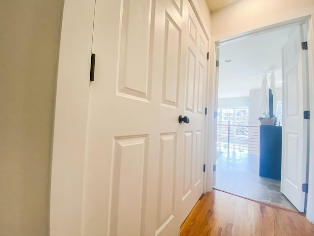 hall featuring light hardwood / wood-style floors