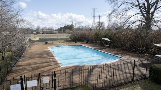 view of pool featuring a patio