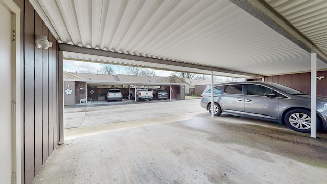 garage with a carport