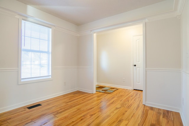 empty room featuring light wood-type flooring