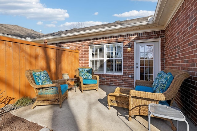 view of patio / terrace with an outdoor living space