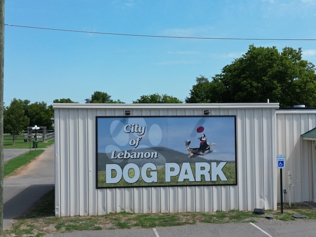 view of community sign