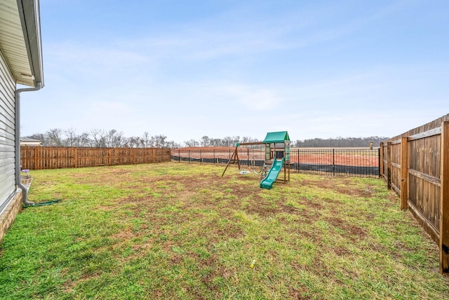 view of yard featuring a playground