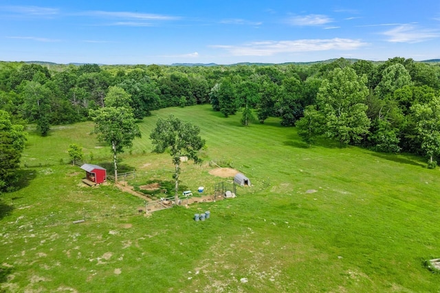 aerial view with a rural view