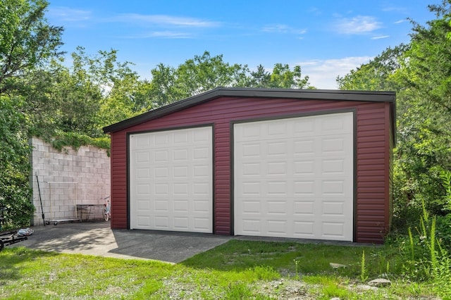 view of garage