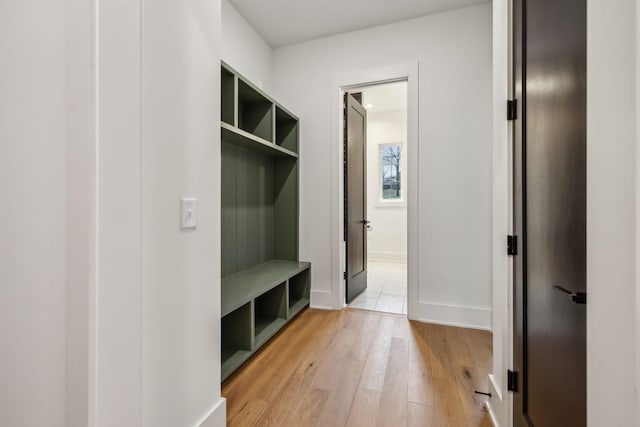 mudroom featuring light hardwood / wood-style floors