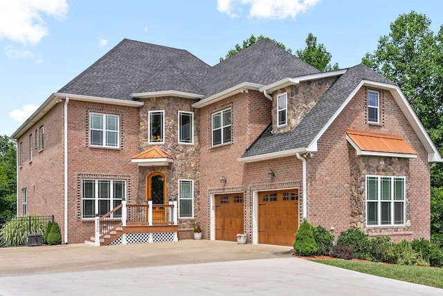 view of front of property featuring a garage