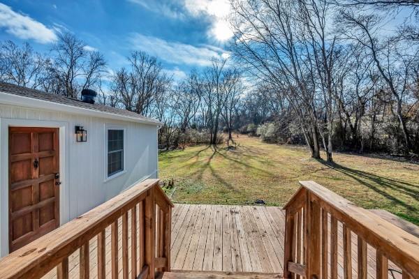 deck with a lawn