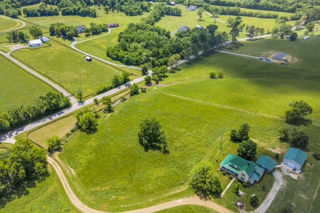 aerial view featuring a rural view