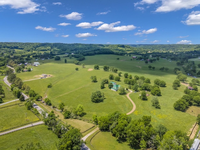 bird's eye view featuring a rural view