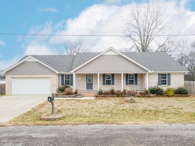 single story home featuring a garage