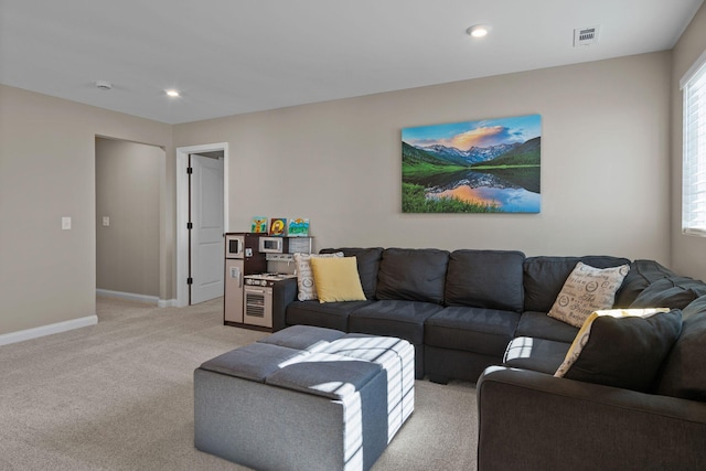 view of carpeted living room