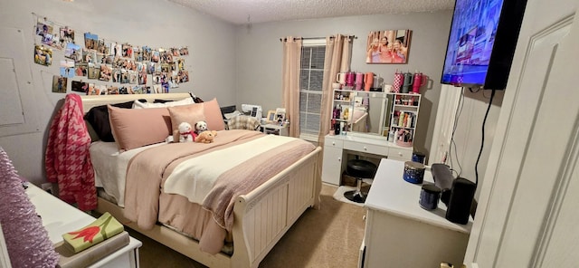 bedroom with a textured ceiling