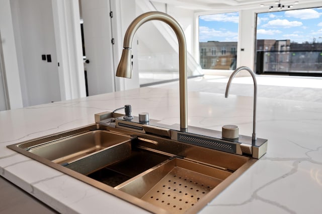 details with light stone countertops