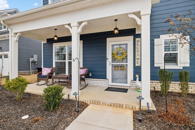 entrance to property with a porch