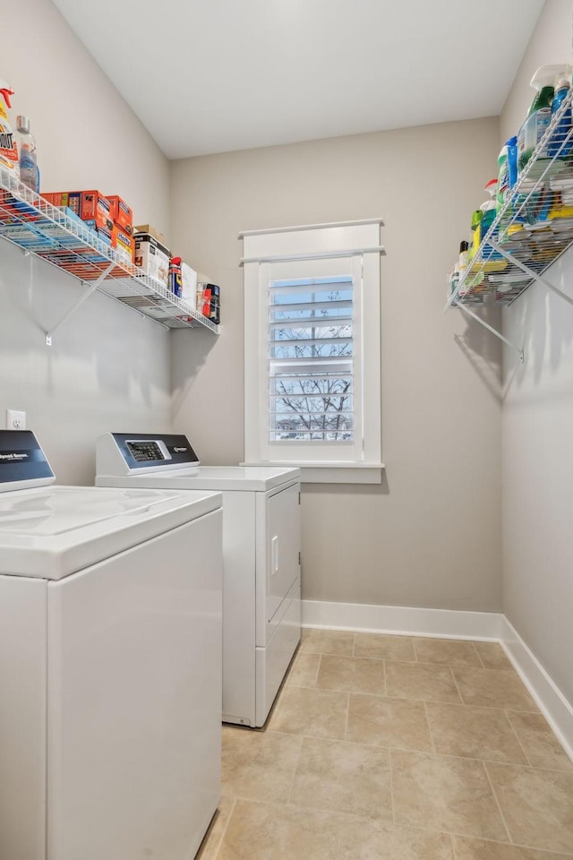 laundry area featuring washer and dryer