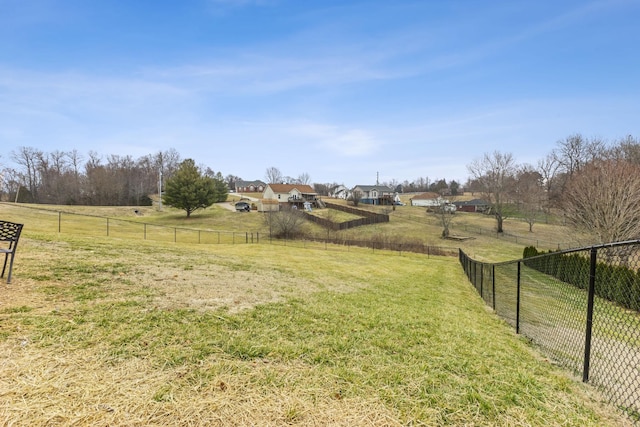 view of yard with a rural view