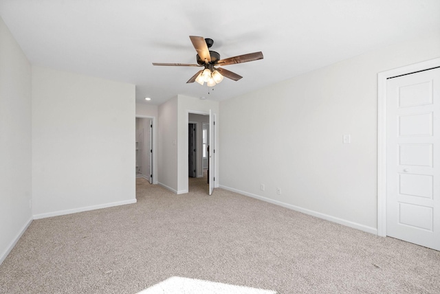 interior space featuring ceiling fan