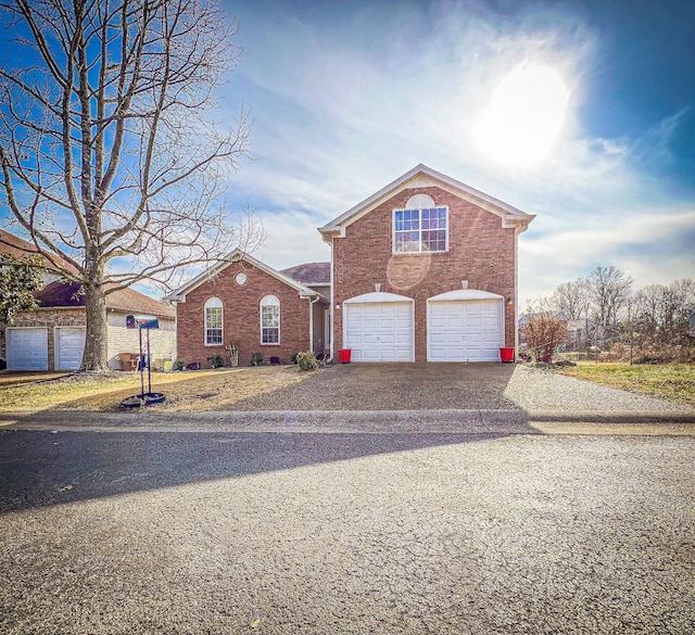 view of front property with a garage