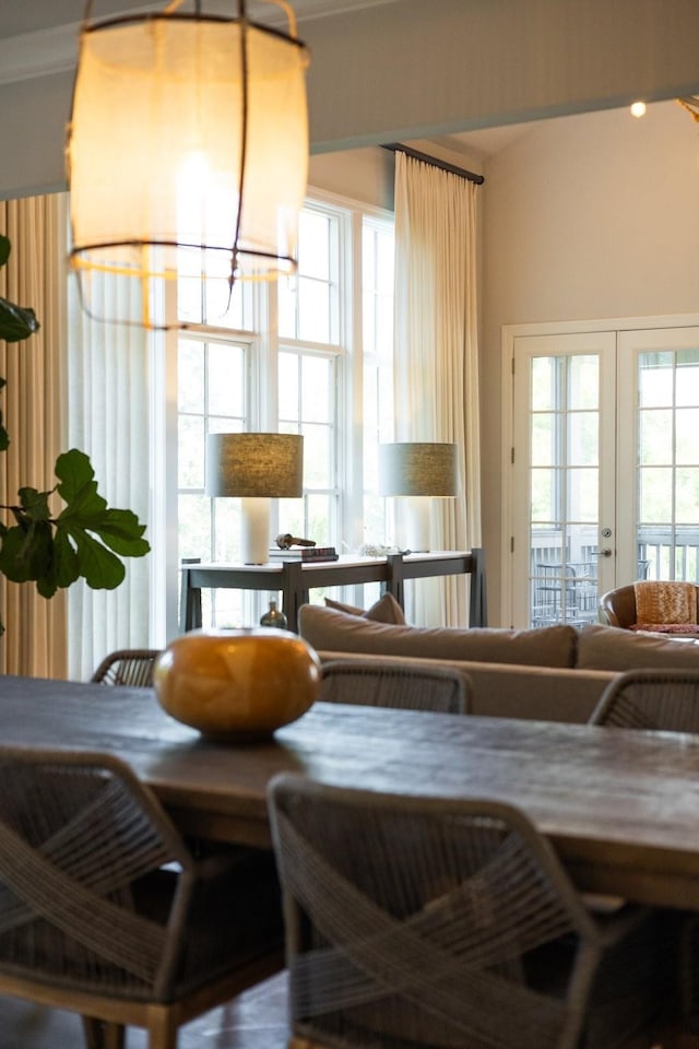 living area with a wealth of natural light and french doors