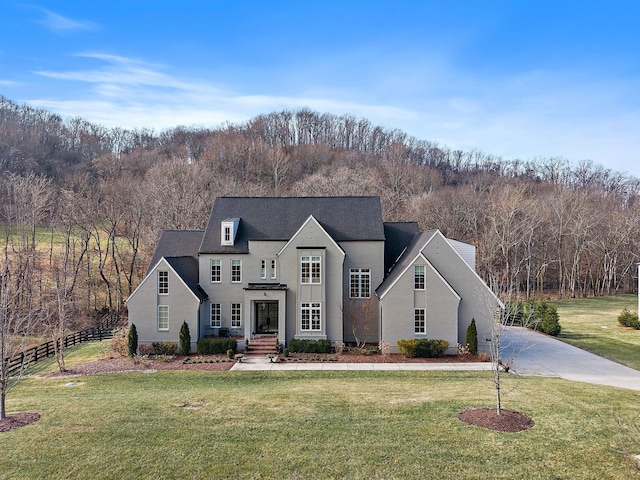 view of front of house with a front yard