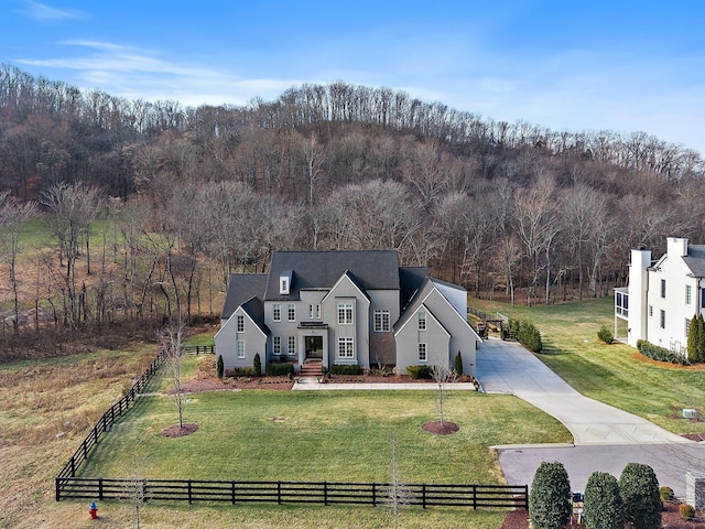 view of front of house with a front yard