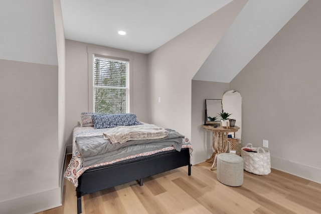 bedroom with light wood-type flooring