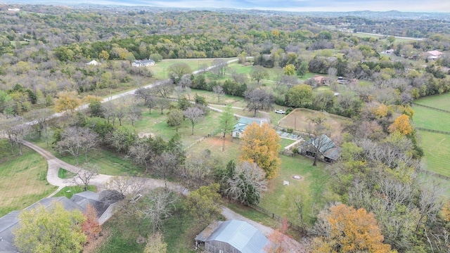 bird's eye view with a rural view