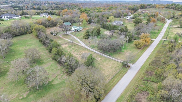 aerial view featuring a rural view