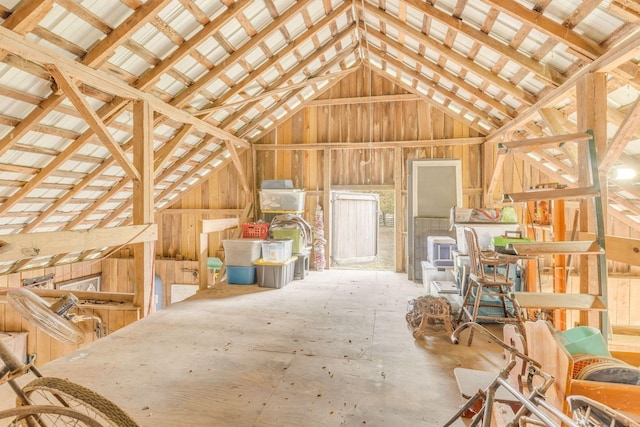 view of unfinished attic