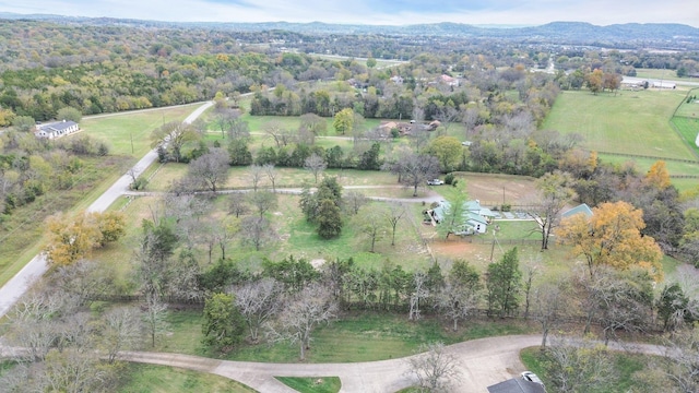 birds eye view of property featuring a rural view