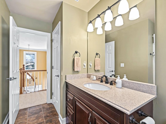 bathroom featuring vanity and tile patterned flooring