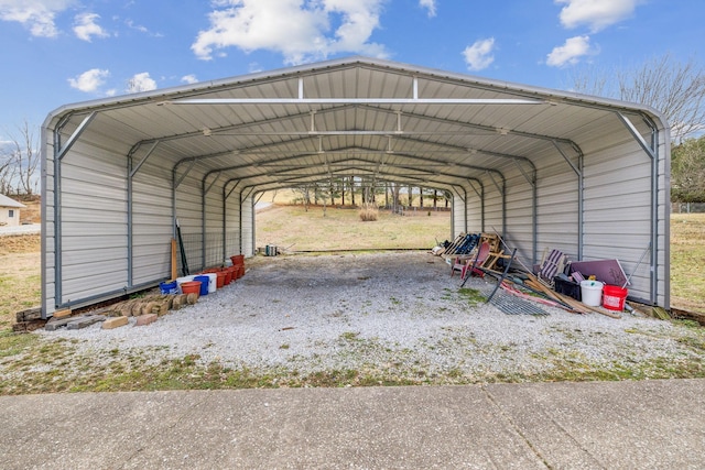 view of parking / parking lot with a carport