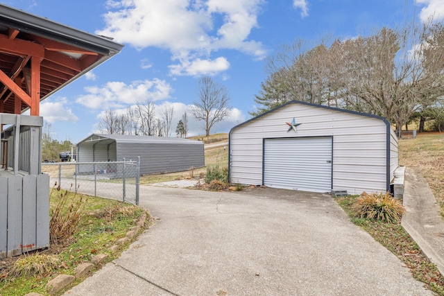 garage featuring a carport