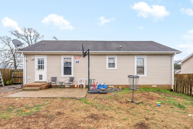 back of house featuring a patio