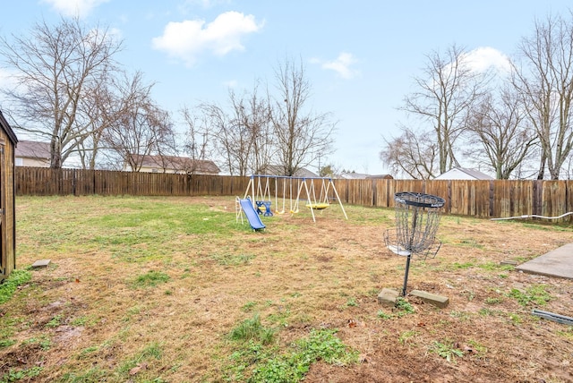 view of yard featuring a playground