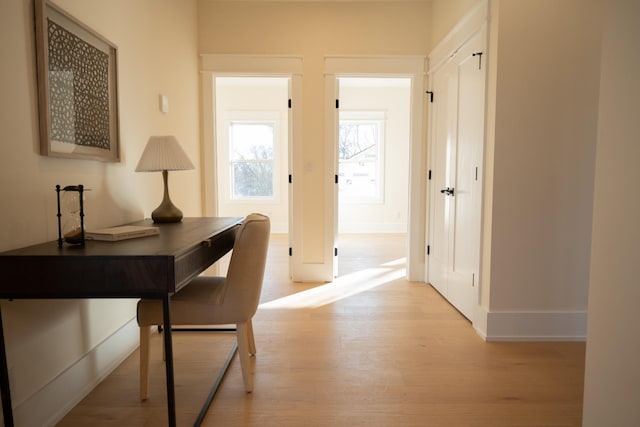 interior space featuring light hardwood / wood-style floors