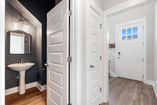 interior space with hardwood / wood-style flooring