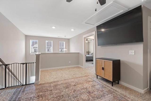 spare room with ceiling fan