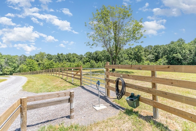 view of yard featuring a rural view