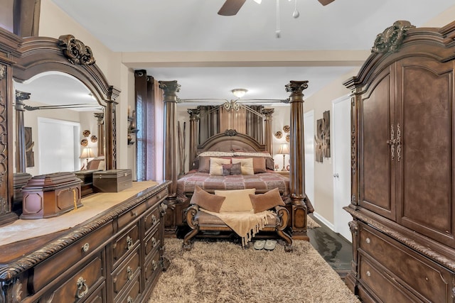 bedroom with ceiling fan