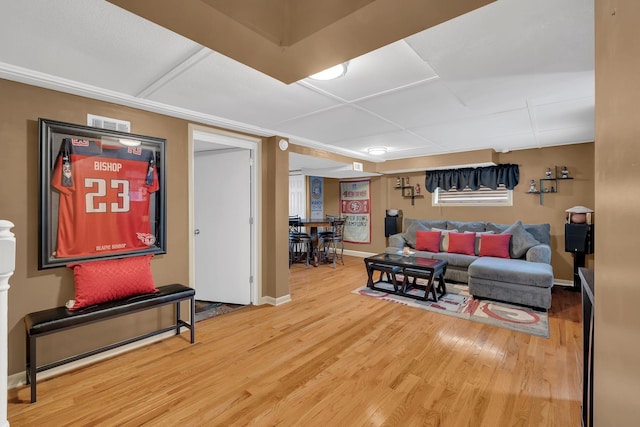 living room featuring hardwood / wood-style floors