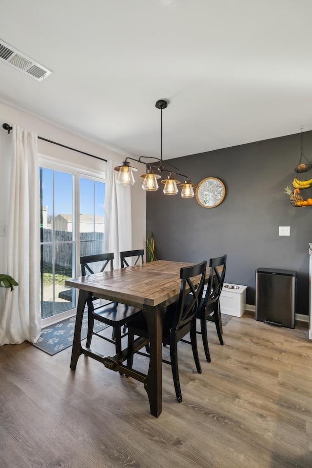 dining area featuring light hardwood / wood-style flooring