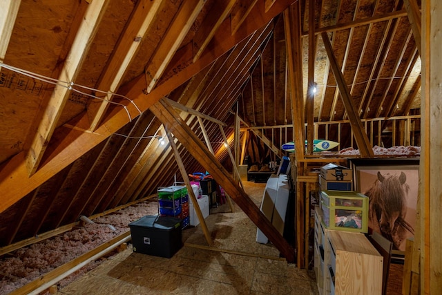 view of unfinished attic